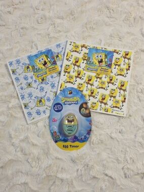 Nickelodeon - SpongeBob Set Of 4 Swedish Scrubbers & Egg Timer Lot